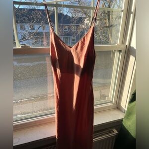 Blush slip midi dress